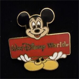 Disney Mickey Mouse Single Pin Walt Disney World Gold Tone Y2K